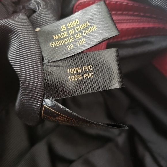 NWT Jessica Simpson Burgundy Faux Leather Shoulder Bag With Bows - Picture 11 of 13